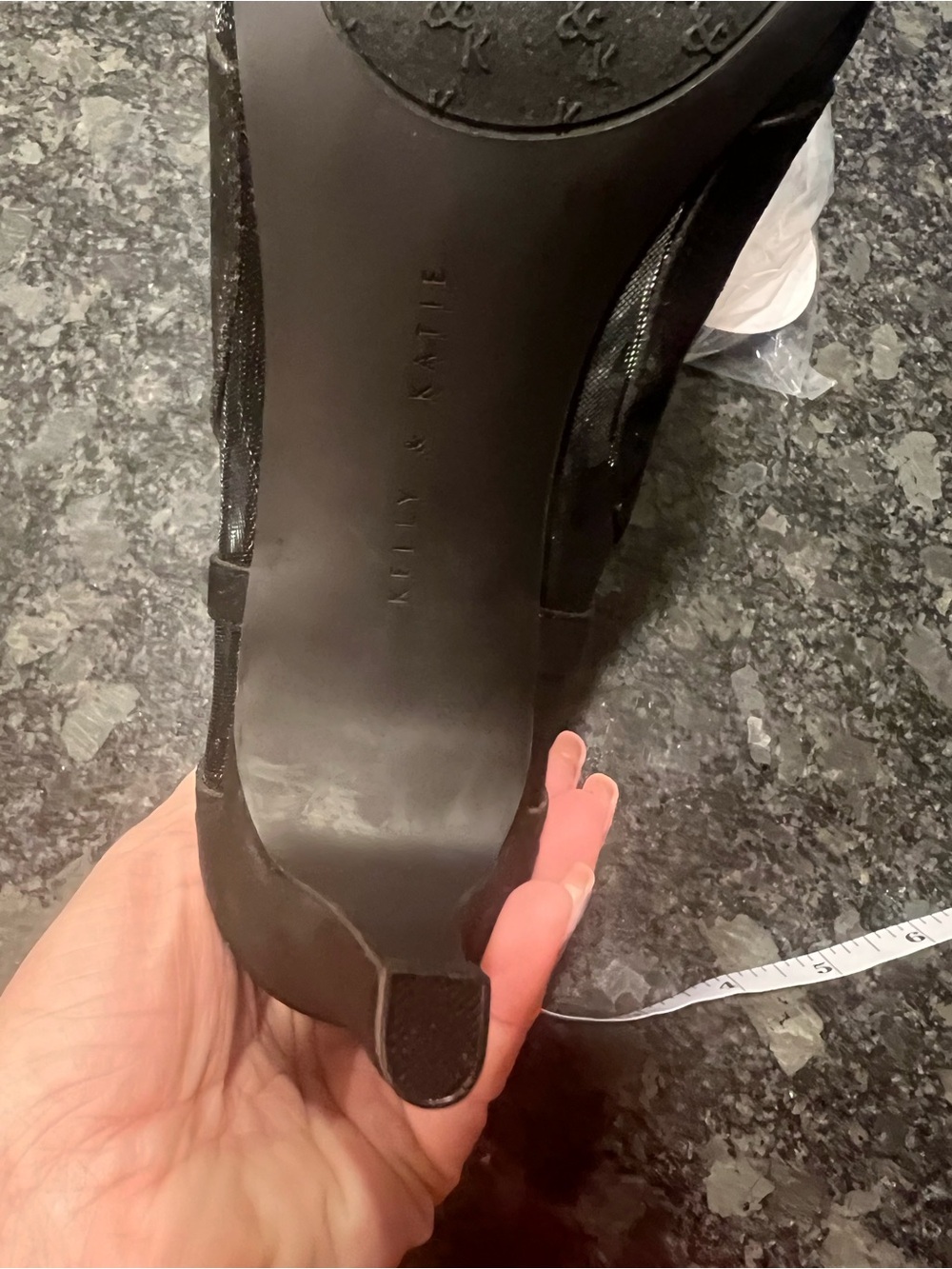 New Kelly & Katie Black Lace-Up Mesh Peep-Toe High Heel Ankle Bootie - Picture 6 of 7